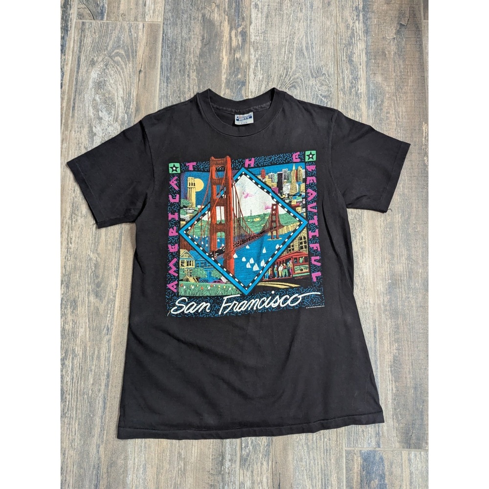 Vintage 90's Winterland San Francisco Bridge Art T shirt Cali Med Single Stitch